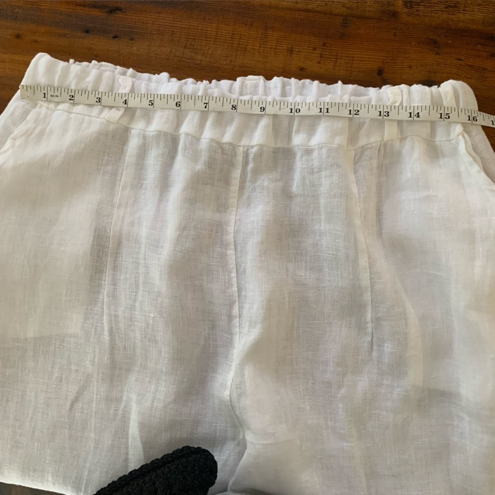 Belle France Made in Italy White Linen Lagenlook Coastal Pull On Pants Sz XL - Picture 5 of 10